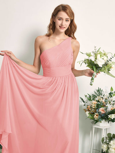 Carlyna A-Linien-Kleid One-Shoulder Bodenlang Chiffon Brautjungfernkleider Ballettrosa #farbe_ballettrosa