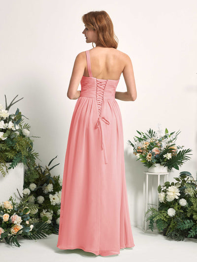 Carlyna A-Linien-Kleid One-Shoulder Bodenlang Chiffon Brautjungfernkleider Ballettrosa #farbe_ballettrosa
