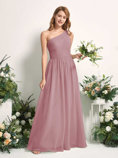 Carlyna A-Linien-Kleid One-Shoulder Bodenlang Chiffon Brautjungfernkleider Klassisch Mauve #farbe_klassisch-mauve