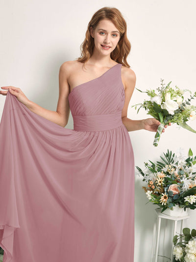 Carlyna A-Linien-Kleid One-Shoulder Bodenlang Chiffon Brautjungfernkleider Klassisch Mauve #farbe_klassisch-mauve