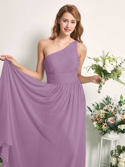 Carlyna A-Linien-Kleid One-Shoulder Bodenlang Chiffon Brautjungfernkleider Orchideen-Nebel #farbe_orchideen-nebel
