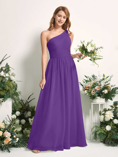 Carlyna A-Linien-Kleid One-Shoulder Bodenlang Chiffon Brautjungfernkleider Regency #farbe_regency