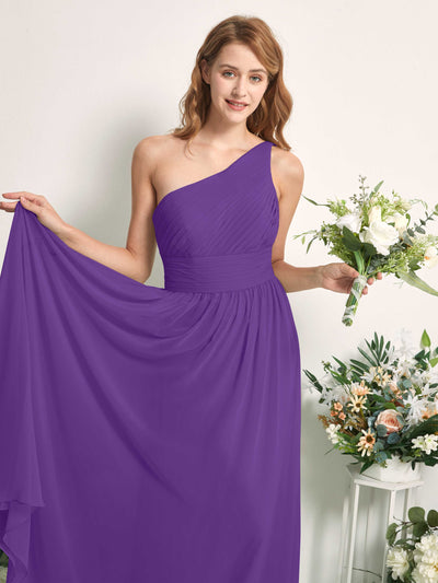 Carlyna A-Linien-Kleid One-Shoulder Bodenlang Chiffon Brautjungfernkleider Regency #farbe_regency