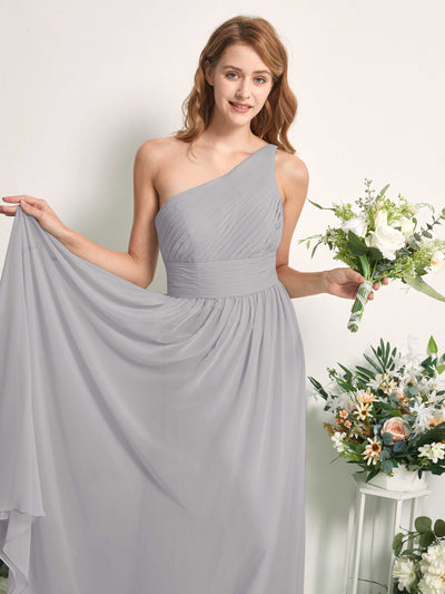 Carlyna A-Linien-Kleid One-Shoulder Bodenlang Chiffon Brautjungfernkleider Taube #farbe_taube