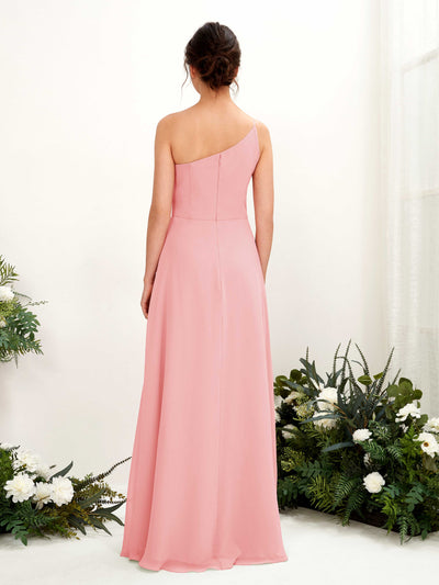 Carlyna A-Linien-Kleid One-Shoulder Chiffon Bodenlang Beinschlitz Brautjungfernkleider Ballettrosa #farbe_ballettrosa