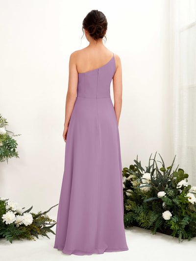 Carlyna A-Linien-Kleid One-Shoulder Chiffon Bodenlang Beinschlitz Brautjungfernkleider Orchideen-Nebel #farbe_orchideen-nebel