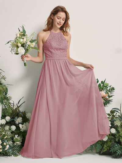Carlyna A-Linien-Kleid Rundhals Bodenlang Brautjungfernkleider Klassisch Mauve #farbe_klassisch-mauve