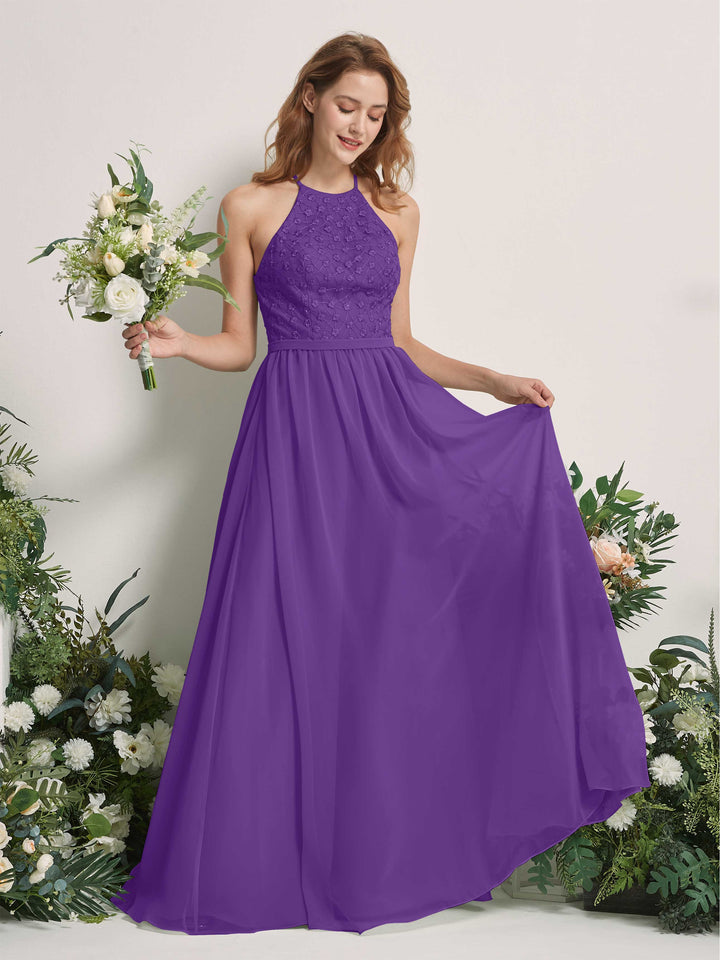 Carlyna A-Linien-Kleid Rundhals Bodenlang Brautjungfernkleider Regency 