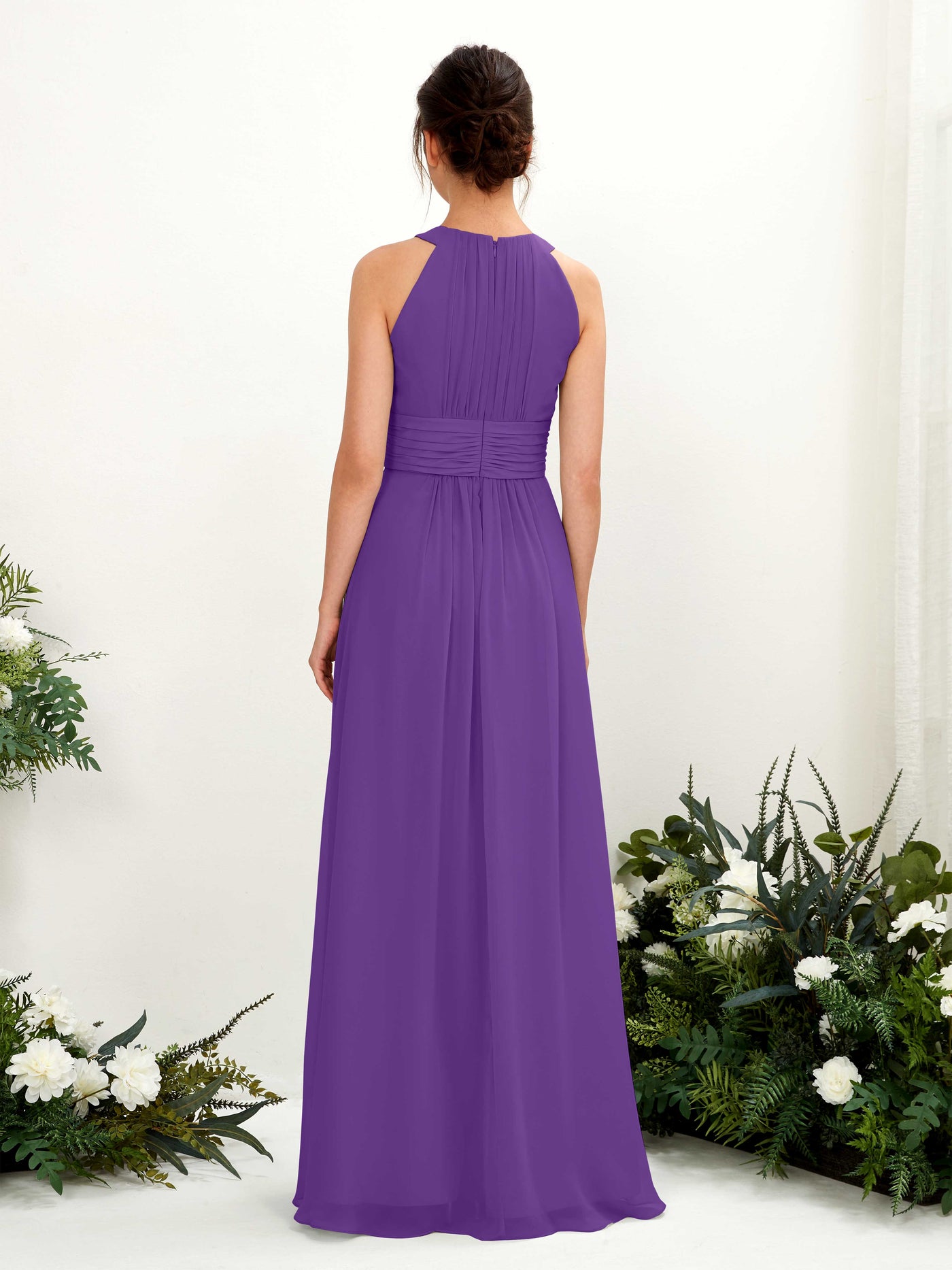 Carlyna A-Linien-Kleid Rundhals Bodenlang gerafft Brautjungfernkleider Regency #farbe_regency