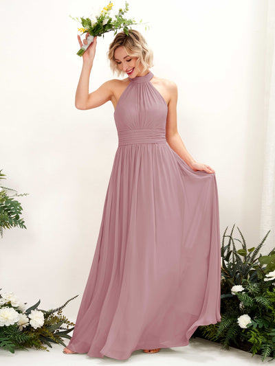 Carlyna A-Linien-Kleid Rundhals Bodentiefe Brautjungfernkleider Klassisch Mauve #farbe_klassisch-mauve