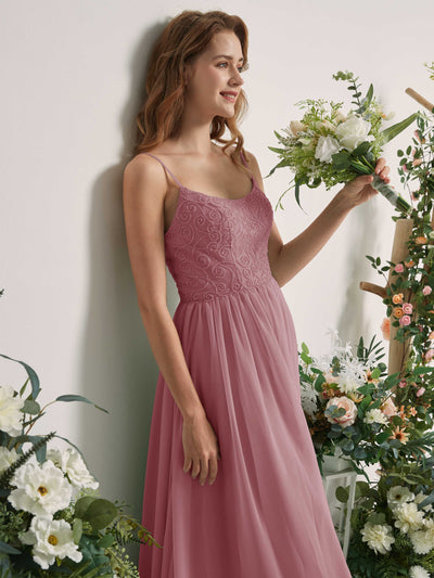 Carlyna A-Linien-Kleid U-Ausschnitt Bodenlang Chiffon Brautjungfernkleid Klassisch Mauve #farbe_klassisch-mauve