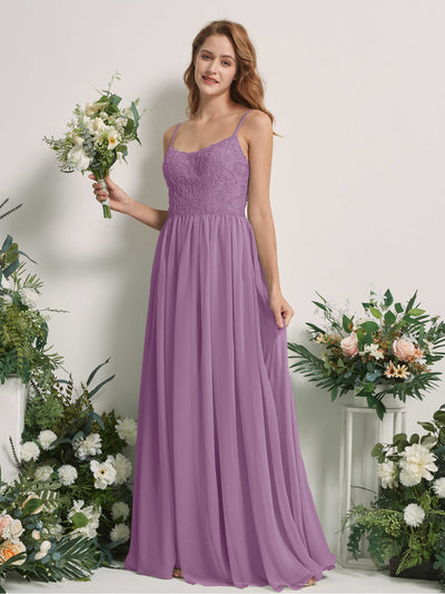 Carlyna A-Linien-Kleid U-Ausschnitt Bodenlang Chiffon Brautjungfernkleid Orchideen-Nebel #farbe_orchideen-nebel