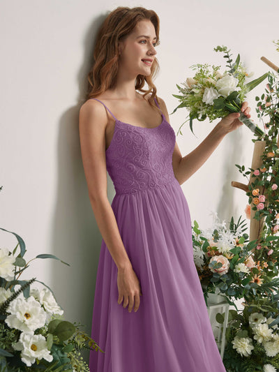 Carlyna A-Linien-Kleid U-Ausschnitt Bodenlang Chiffon Brautjungfernkleid Orchideen-Nebel #farbe_orchideen-nebel