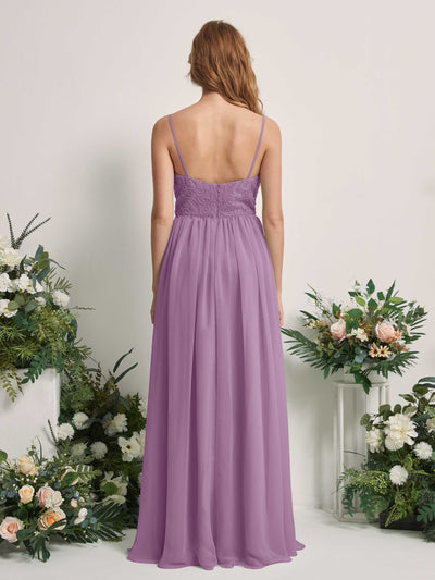 Carlyna A-Linien-Kleid U-Ausschnitt Bodenlang Chiffon Brautjungfernkleid Orchideen-Nebel #farbe_orchideen-nebel