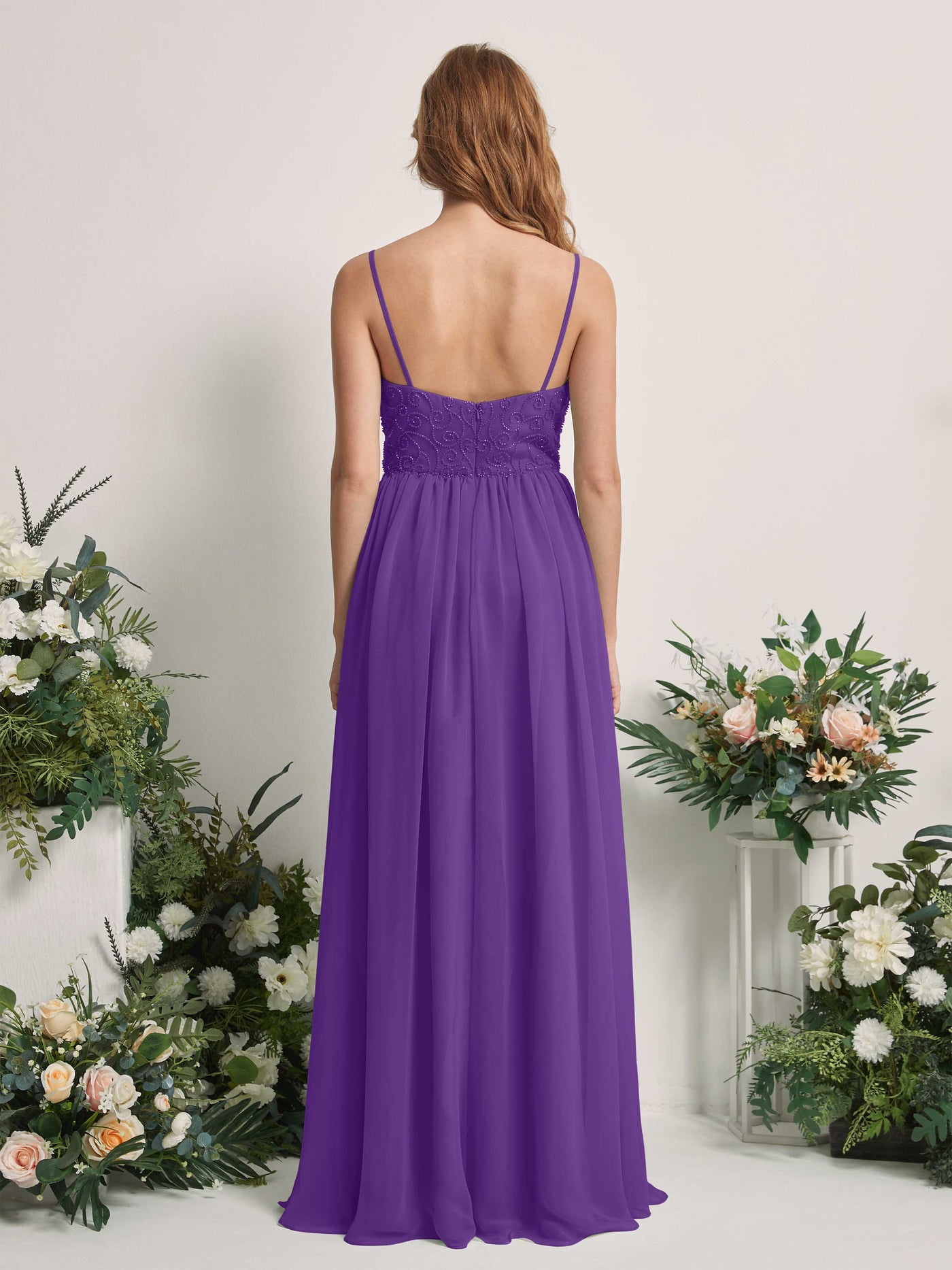 Carlyna A-Linien-Kleid U-Ausschnitt Bodenlang Chiffon Brautjungfernkleid Regency #farbe_regency