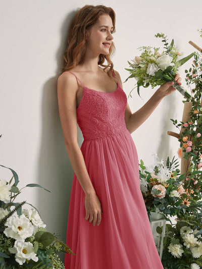 Carlyna A-Linien-Kleid U-Ausschnitt Bodenlang Chiffon Brautjungfernkleid Wüstenrose #farbe_w-stenrose