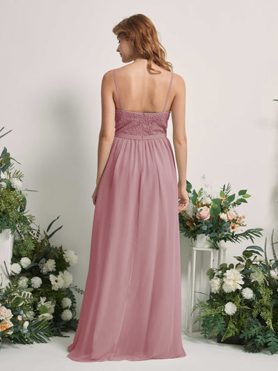 Carlyna A-Linien-Kleid U-Ausschnitt Bodenlang Chiffon Brautjungfernkleider Klassisch Mauve #farbe_klassisch-mauve