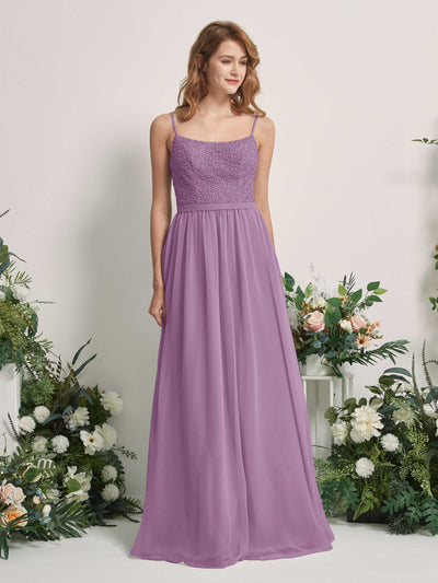 Carlyna A-Linien-Kleid U-Ausschnitt Bodenlang Chiffon Brautjungfernkleider Orchideen-Nebel #farbe_orchideen-nebel