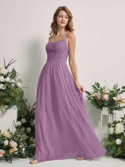 Carlyna A-Linien-Kleid U-Ausschnitt Bodenlang Chiffon Brautjungfernkleider Orchideen-Nebel #farbe_orchideen-nebel
