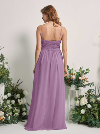 Carlyna A-Linien-Kleid U-Ausschnitt Bodenlang Chiffon Brautjungfernkleider Orchideen-Nebel #farbe_orchideen-nebel