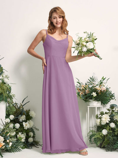 Carlyna A-Linien-Kleid V-Ausschnitt bodenlang Chiffon Brautjungfernkleid Orchideen-Nebel #farbe_orchideen-nebel