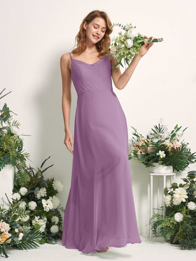 Carlyna A-Linien-Kleid V-Ausschnitt bodenlang Chiffon Brautjungfernkleid Orchideen-Nebel #farbe_orchideen-nebel