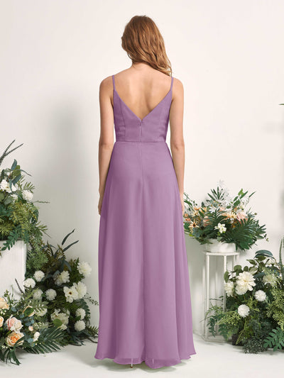 Carlyna A-Linien-Kleid V-Ausschnitt bodenlang Chiffon Brautjungfernkleid Orchideen-Nebel #farbe_orchideen-nebel