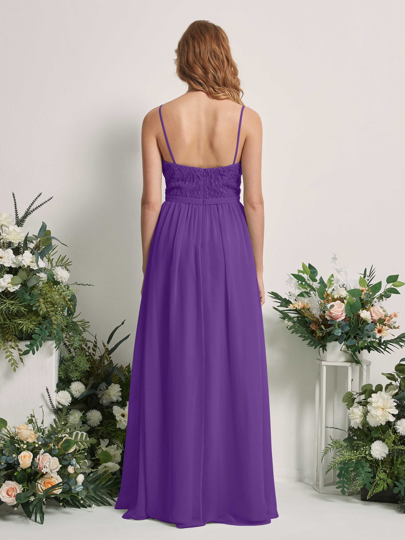Carlyna A-Linien-Kleid V-Ausschnitt Bodenlang Gerafft Brautjungfernkleid Regency #farbe_regency