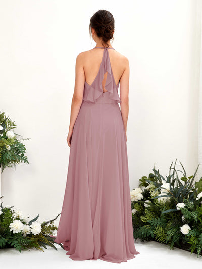 Carlyna A-Linien Kleid V-Ausschnitt Bodenlang mit Beinschlitz Brautjungfernkleid Klassisch Mauve #farbe_klassisch-mauve