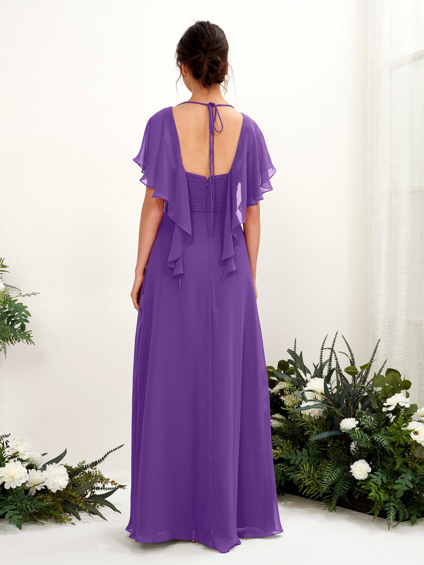 Carlyna A-Linien-Kleid V-Ausschnitt Flatterärmel Brautjungfernkleider Regency #farbe_regency