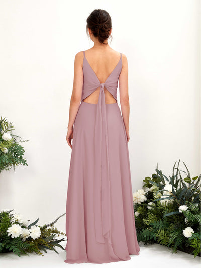 Carlyna A-Linien-Kleid V-Ausschnitt Spaghettiträger Brautjungfernkleid Klassisch Mauve #farbe_klassisch-mauve