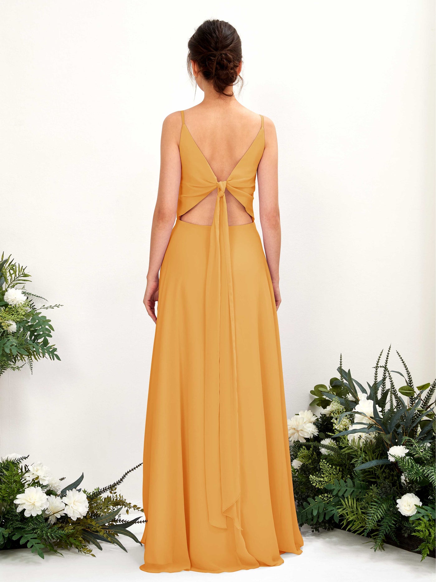 Carlyna A-Linien-Kleid V-Ausschnitt Spaghettiträger Brautjungfernkleid Mango #farbe_mango