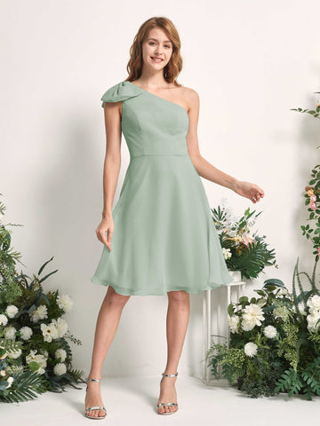 Carlyna A-Linien One-Shoulder Skater Brautjungfernkleider Salbeigrün #farbe_salbeigr-n