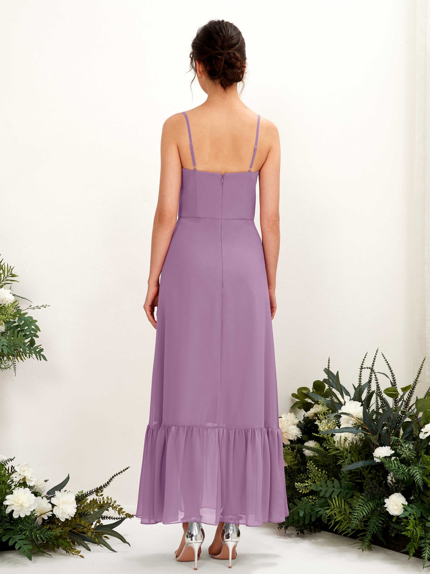 Carlyna Empire-Linie Spaghettiträger Bodenlanges Brautjungfernkleid Orchideen-Nebel #farbe_orchideen-nebel