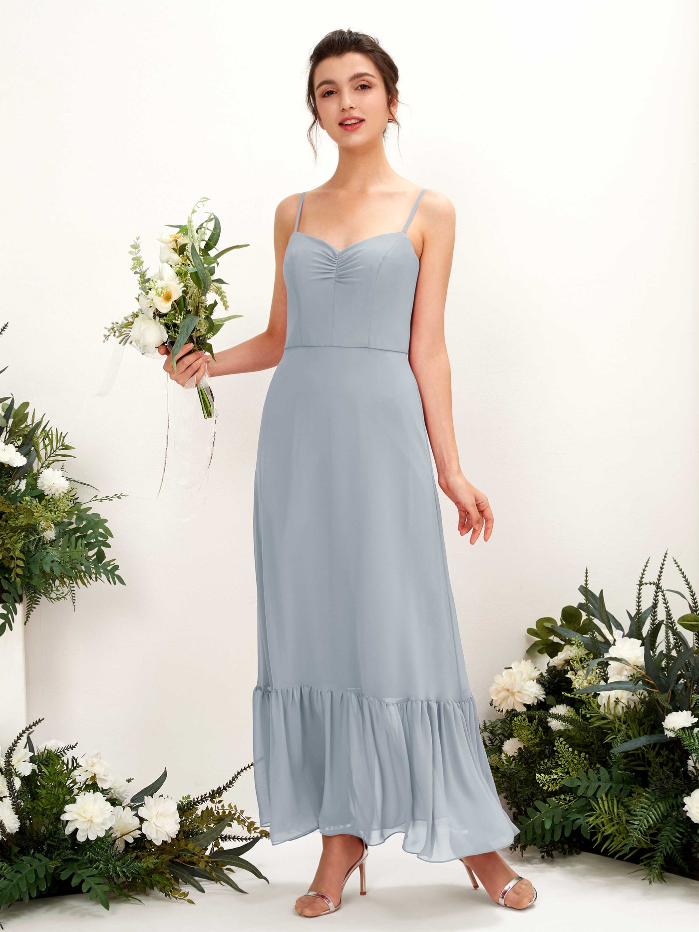 Carlyna Empire-Linie Spaghettiträger Bodenlanges Brautjungfernkleid Staubiges Blau-Upgrade #farbe_staubiges-blau-upgrade