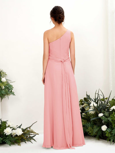 Carlyna Etui Bodenlanges One-Shoulder Kleid mit Beinschlitz Chiffon Brautjungfernkleider Ballettrosa #farbe_ballettrosa