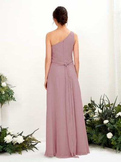 Carlyna Etui Bodenlanges One-Shoulder Kleid mit Beinschlitz Chiffon Brautjungfernkleider Klassisch Mauve #farbe_klassisch-mauve