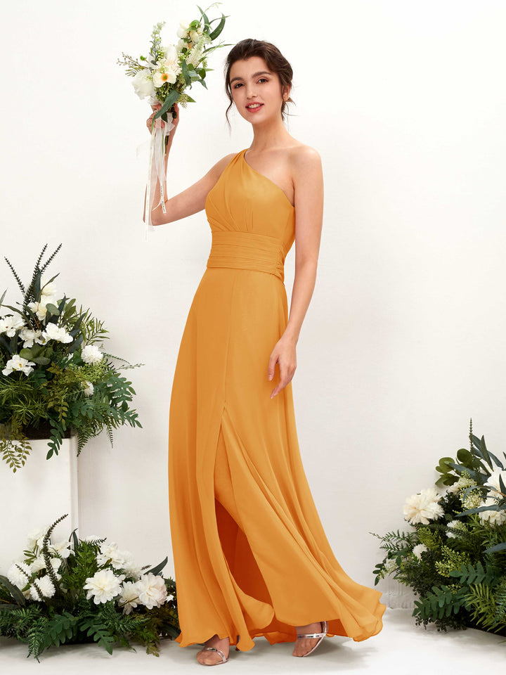 Carlyna Etui Bodenlanges One-Shoulder Kleid mit Beinschlitz Chiffon Brautjungfernkleider Mango 