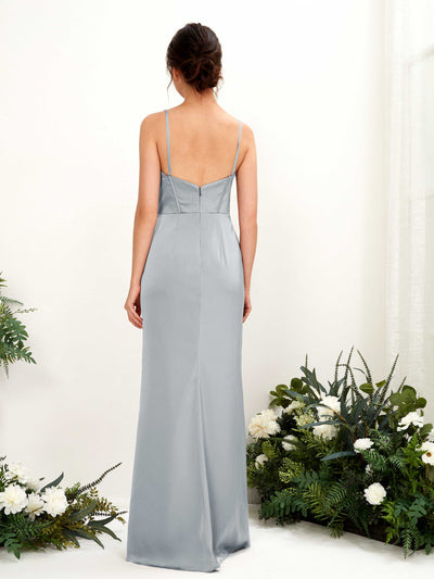 Carlyna Etui Silhouette Herzausschnitt Bodenlang Satin Brautjungfernkleid Baby Blau #farbe_baby-blau