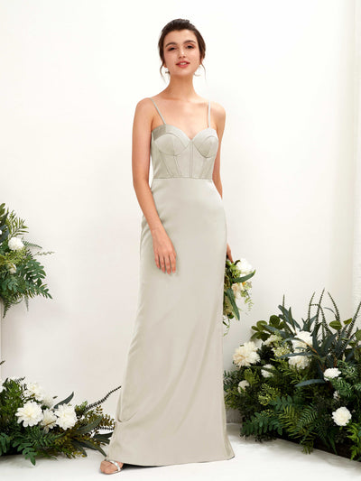 Carlyna Etui Silhouette Herzausschnitt Bodenlang Satin Brautjungfernkleid Champagner #farbe_champagner