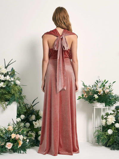 Carlyna Etui Wandelbar Bodenlang Brautjungfernkleider Staubige Rose #farbe_staubige-rose