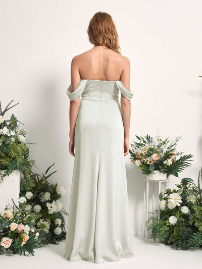 Carlyna Meerjungfrau-Linie Carmen-Ausschnitt gerafft Bodenlang Brautjungfernkleid Elfenbein #farbe_elfenbein