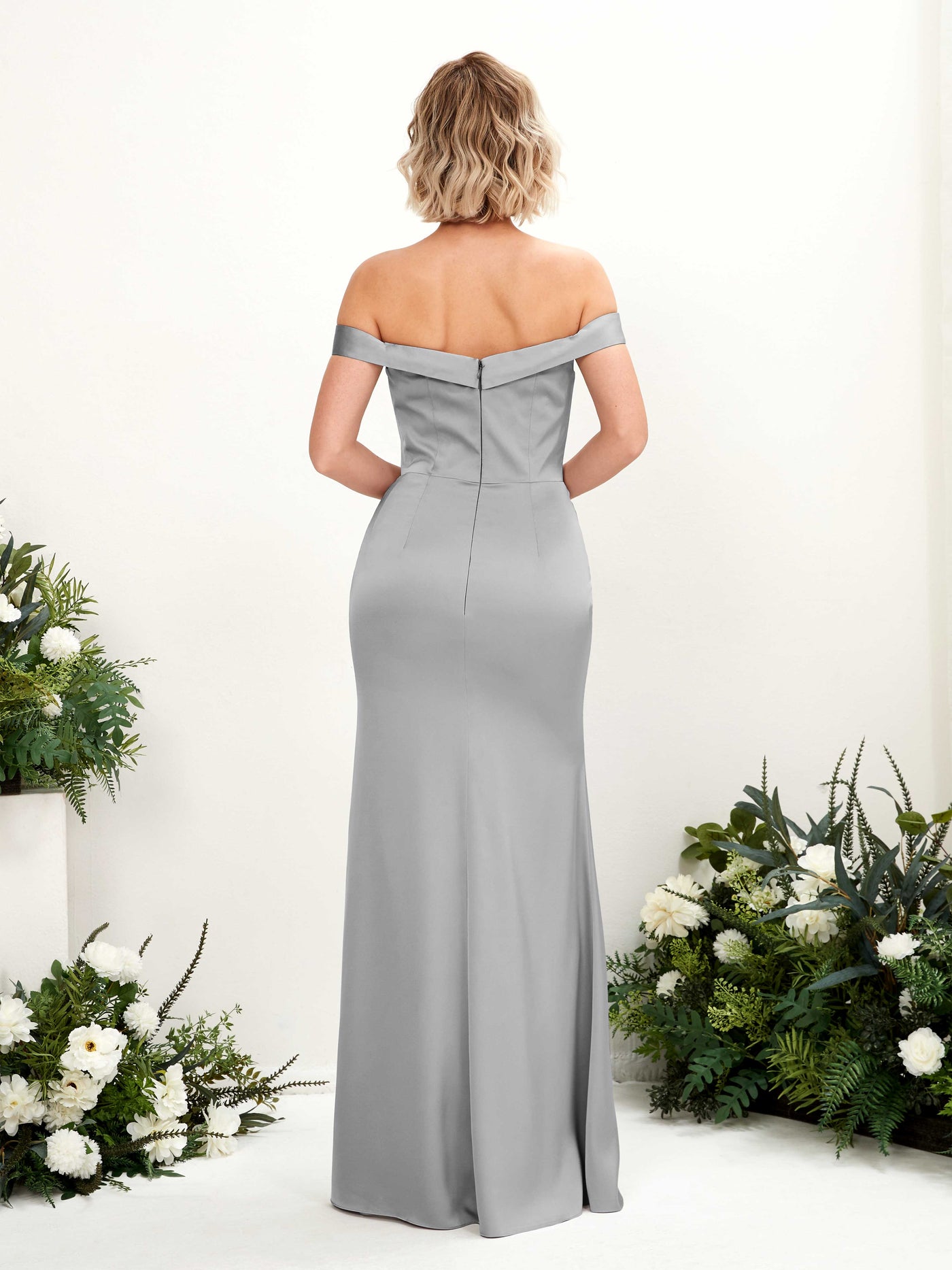 Carlyna Meerjungfrau-Linie Carmen Bodenlang Beinschlitz Brautjungfernkleid Taube #farbe_taube