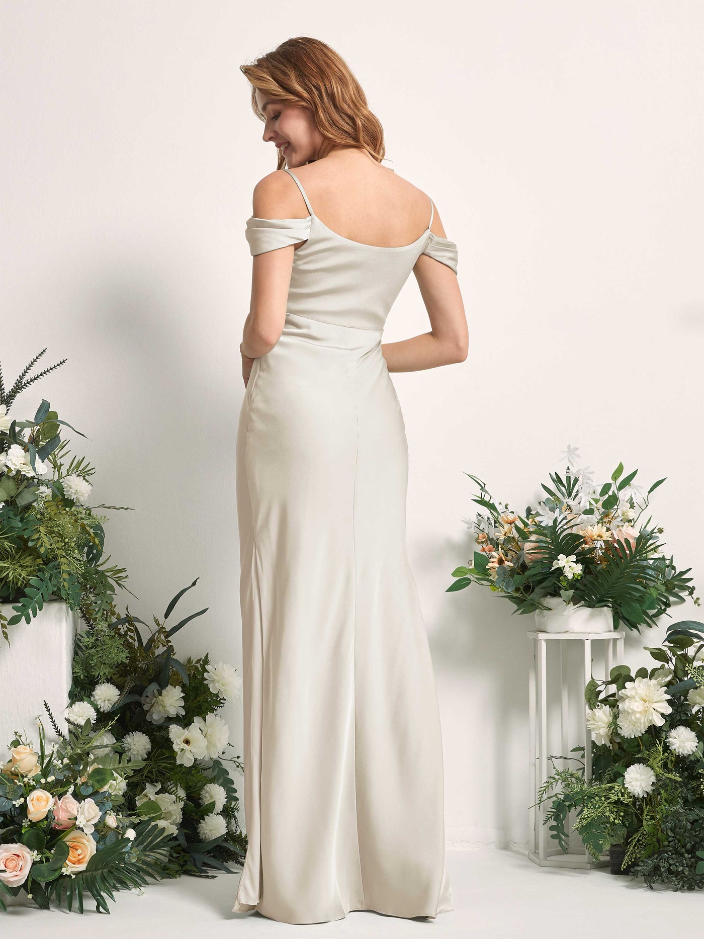 Carlyna Meerjungfrau-Linie Carmen Bodenlang Brautjungfernkleider Champagner #farbe_champagner