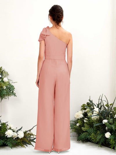 Carlyna Overall One-Shoulder Bodenlang Brautjungfernkleid Champagner-Rose #farbe_champagner-rose