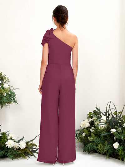 Carlyna Overall One-Shoulder Bodenlang Brautjungfernkleid Chianti #farbe_chianti