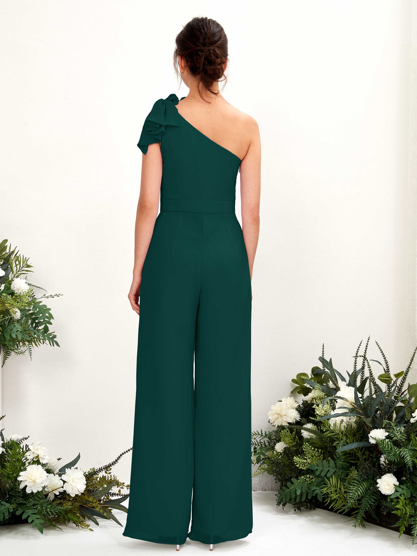 Carlyna Overall One-Shoulder Bodenlang Brautjungfernkleid Dunkelsmaragd #farbe_dunkelsmaragd
