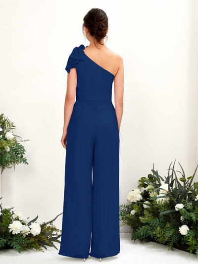 Carlyna Overall One-Shoulder Bodenlang Brautjungfernkleid Königsblau #farbe_k-nigsblau