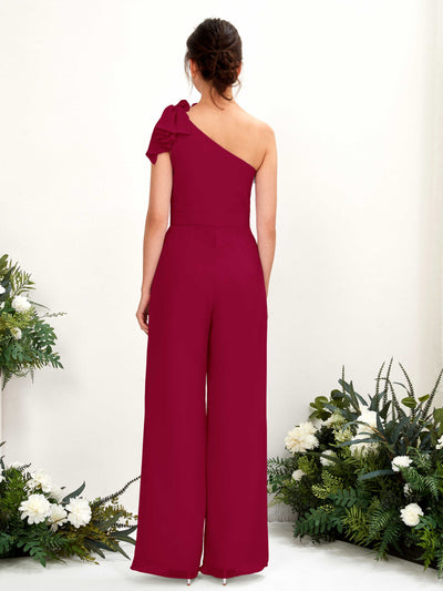 Carlyna Overall One-Shoulder Bodenlang Brautjungfernkleid Narrenrot #farbe_narrenrot