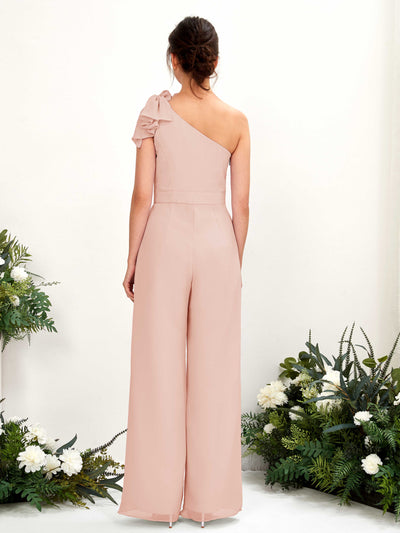 Carlyna Overall One-Shoulder Bodenlang Brautjungfernkleid Perlrosa #farbe_perlrosa